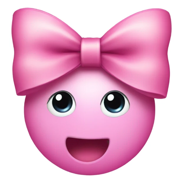 pink smile bow and eyelashes sticker