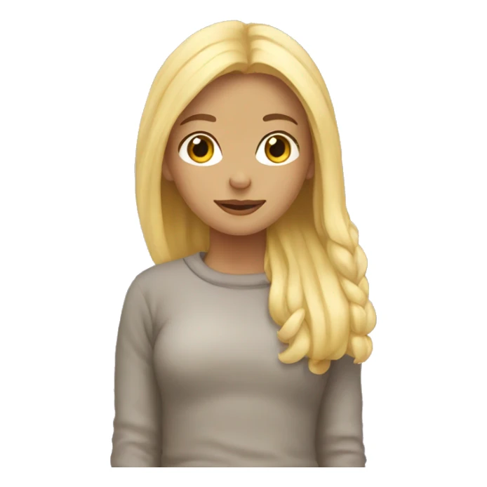 Blonde girl cozy sticker