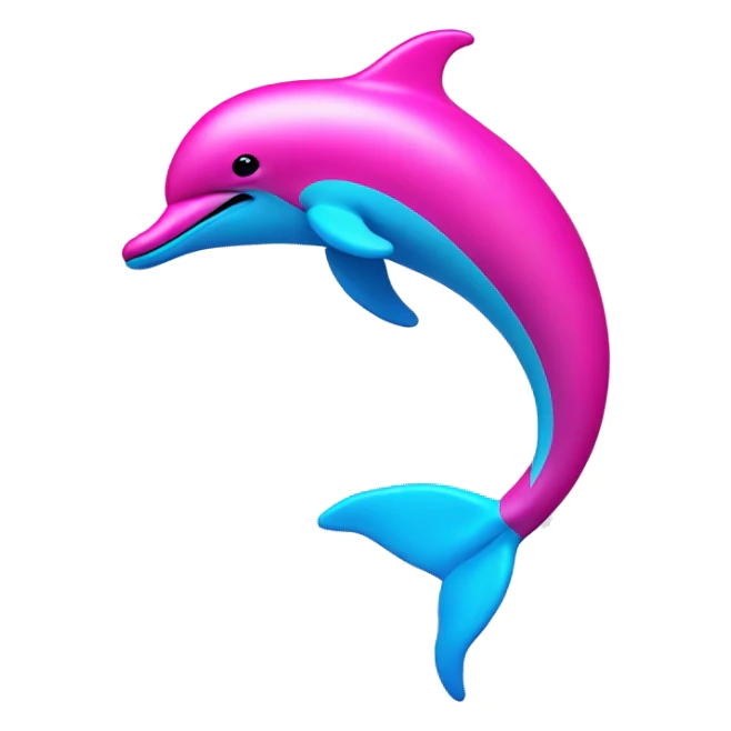 Hot pink and neon blue dolphin sticker