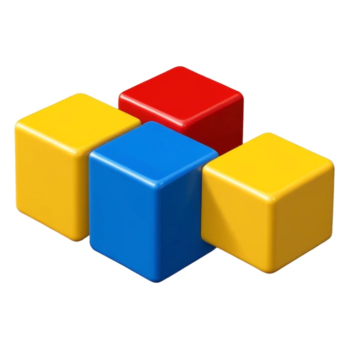 3 x lego blocks blue red yellow sticker