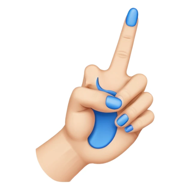 Blue middle finger 5 fingers sticker