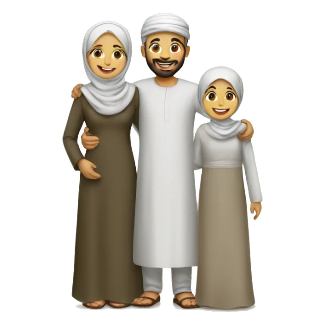 Happy Muslims family sticker
