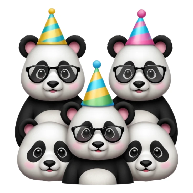 pands with party hats and opticals sticker