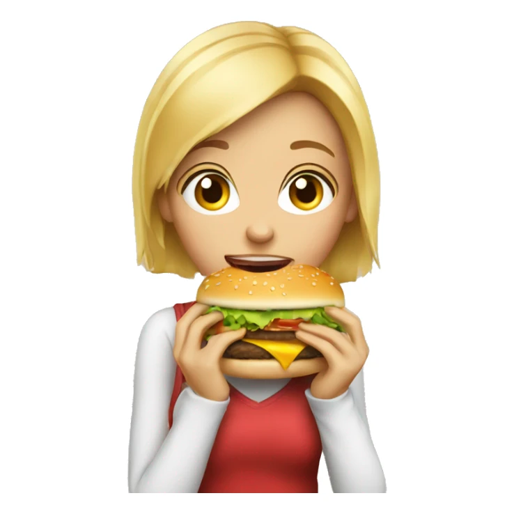Girl eat burger  sticker