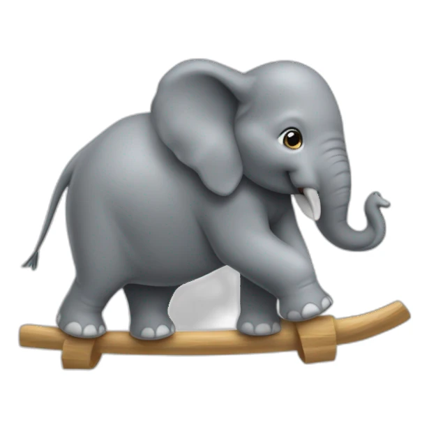 Un éléphant sur une balançoire sticker