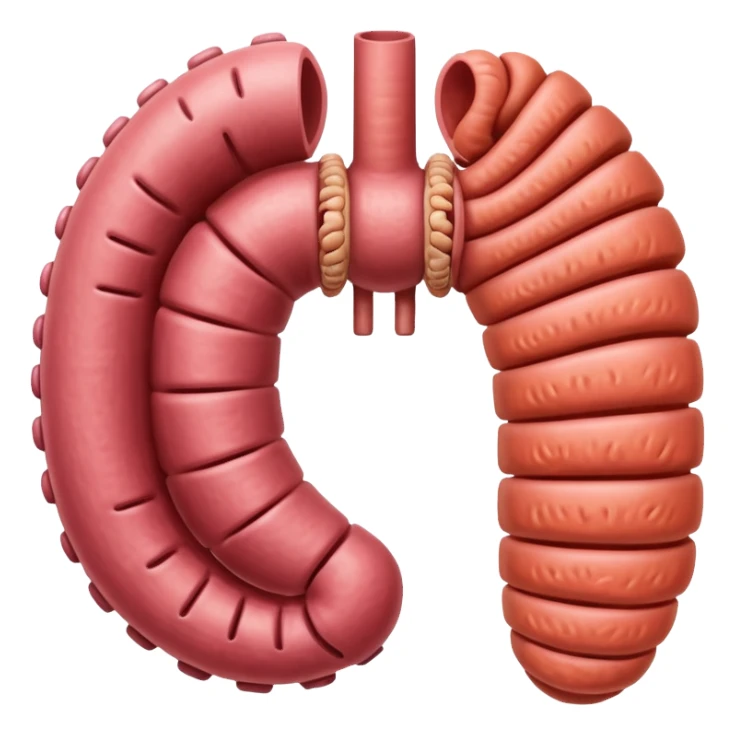 Create the small intestine and the large intestine sticker