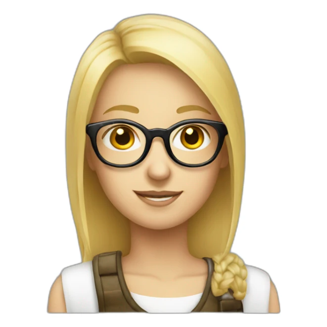 blonde girl with glasses drinking beer sticker