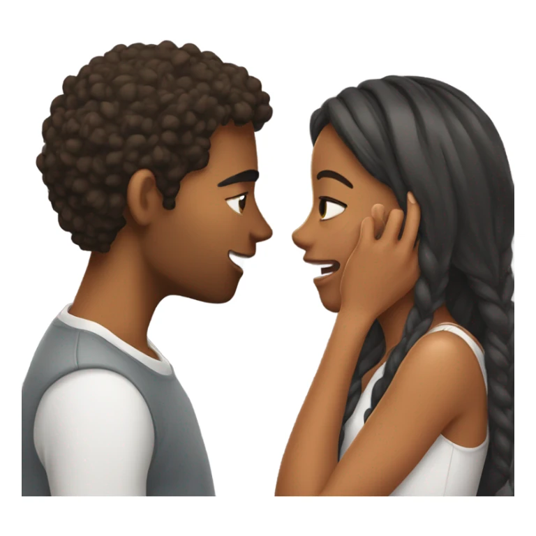 a girl pinching her bf cheeks  sticker