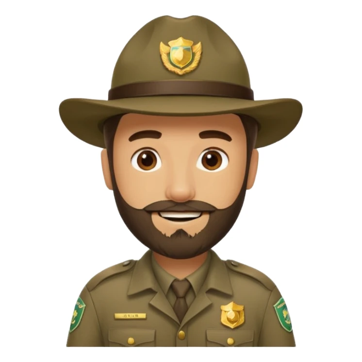 Male Park Ranger with beard  sticker