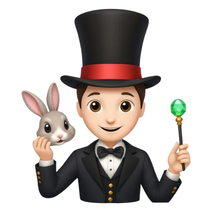 Şapkadan tavşan çıkaran sihirbaz sticker