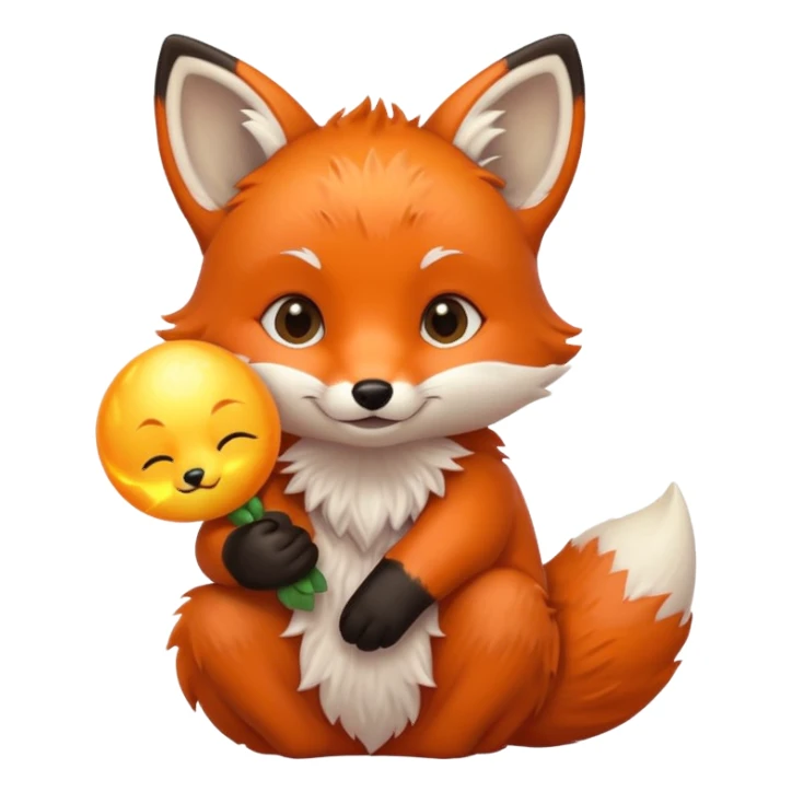 Baby fox holding a sun ☀️🦊 sticker
