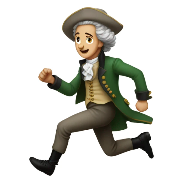 Young Goethe running, with a large stride and arms outstretched sticker