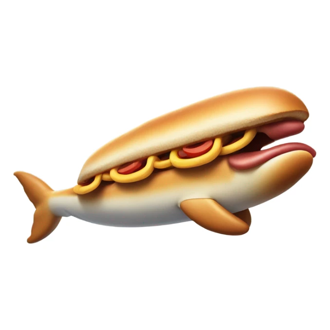 Angry hot dog riding a whale sticker