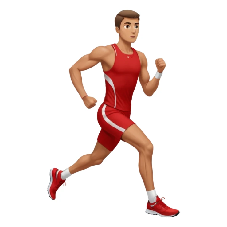 make a tall male runner in red sticker