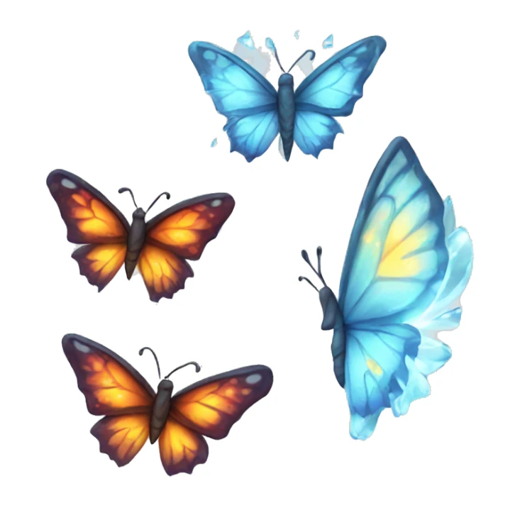 Ice butterfly, shine butterfly and a fire butterfly  sticker
