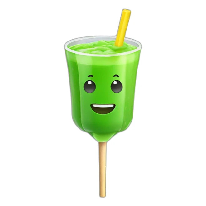 green frozen juice on a stick 3d sticker