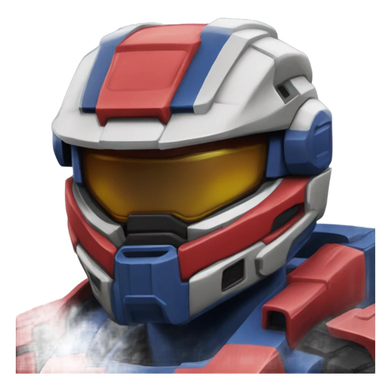 Caboose red vs blue helmet Master Chief style  sticker