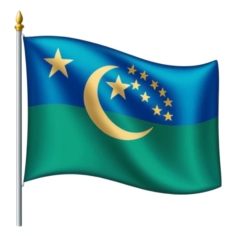 Uzbek flag fluttering in the moon sticker