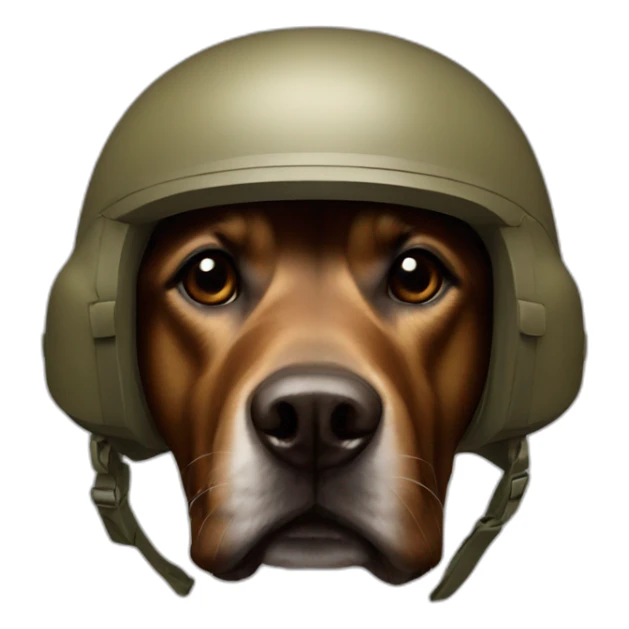 brown dog military helmet sticker