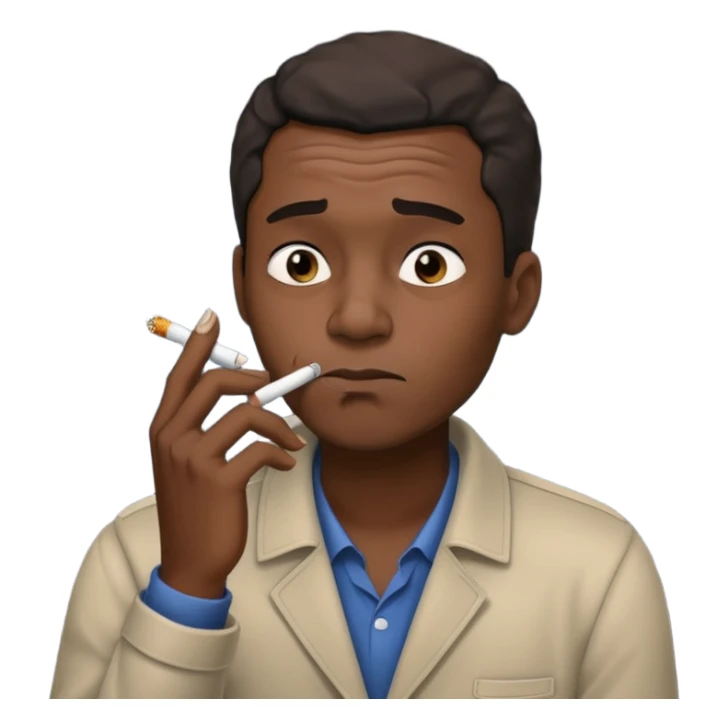 Black man smoking and stressed sticker