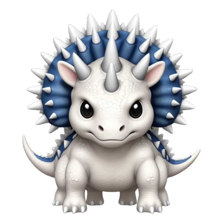 cute triceratops angry, black and white sticker