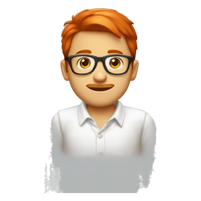 Garçon roux avec des lunettes rouges  sticker