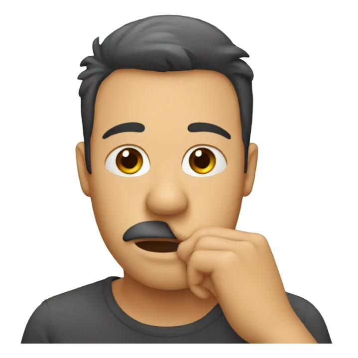 Person holding his nose sticker