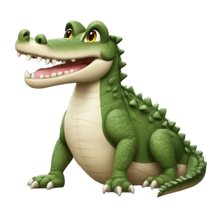 Crocodile with a dog on top ￼ sticker