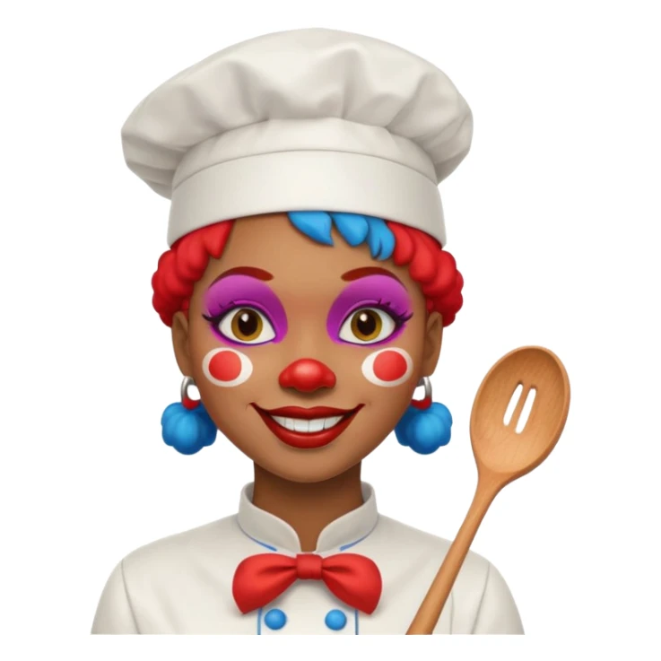 black woman clown chef sticker