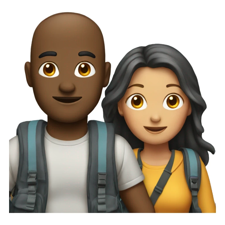 Man and woman with backpacks sticker