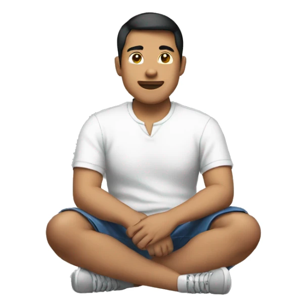 Filipino in white shirt sitting down sticker