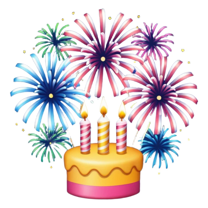 “Happy Birthday, Mina” fireworks  sticker