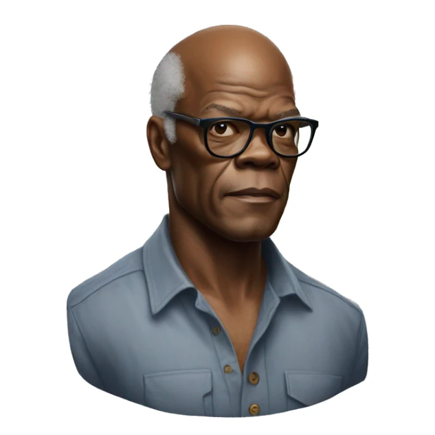 hyper realistic samuel l jackson wearing shirt sticker