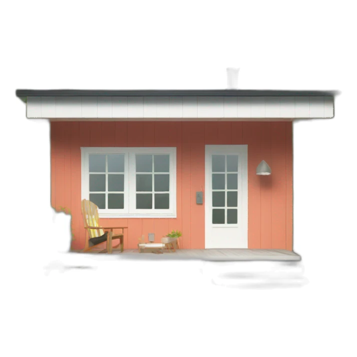 scandinavian modern summer house front sticker