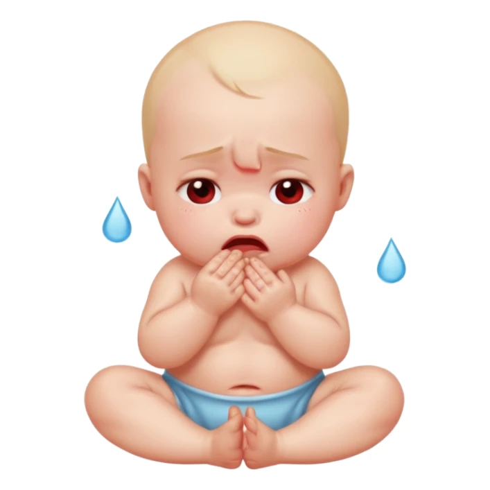 crying baby sittinh sticker
