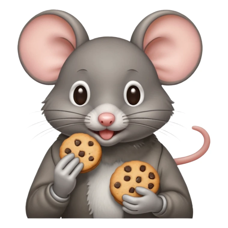Ratón comiendo una galletita sticker
