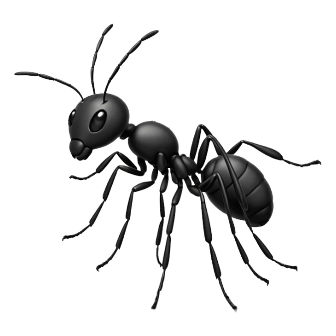 an ant that is jumping over stones sticker