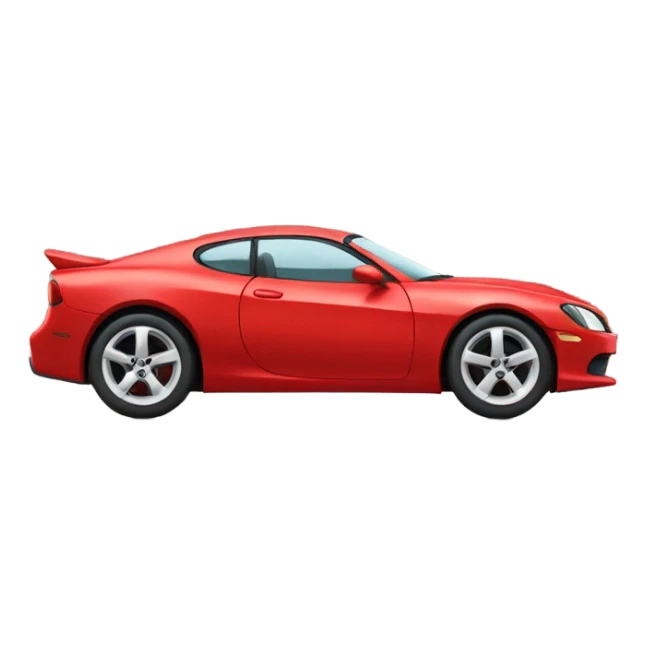 Red car with huge rims  sticker