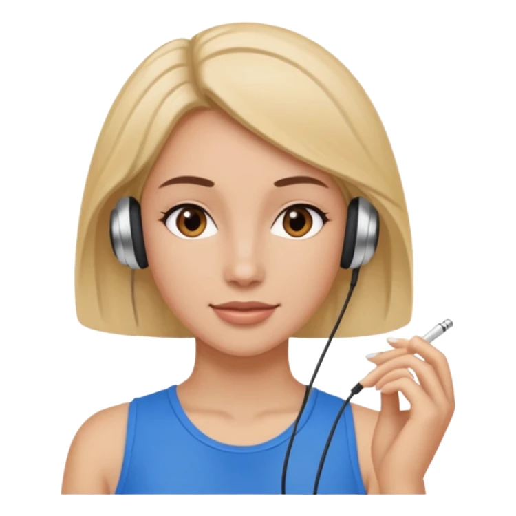 woman with ear buds sticker