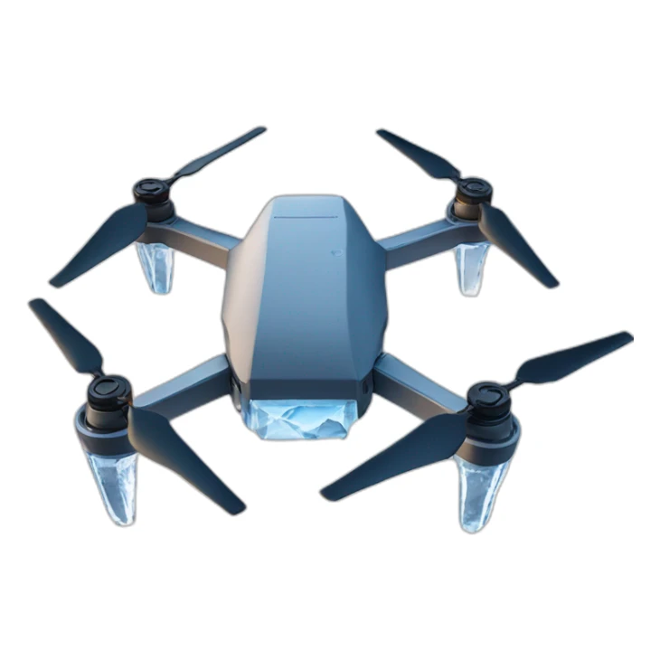 a drone that is encased in ice sticker