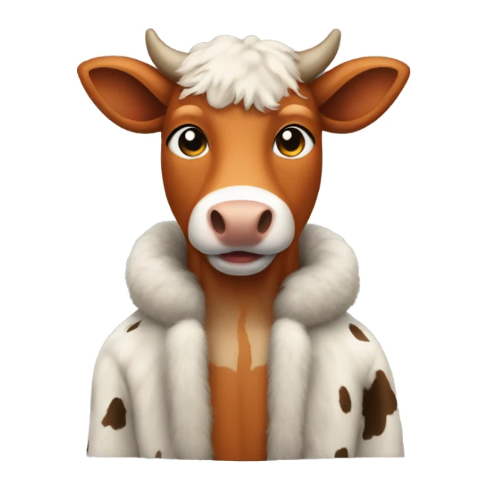 cow in a fox fur coat sticker