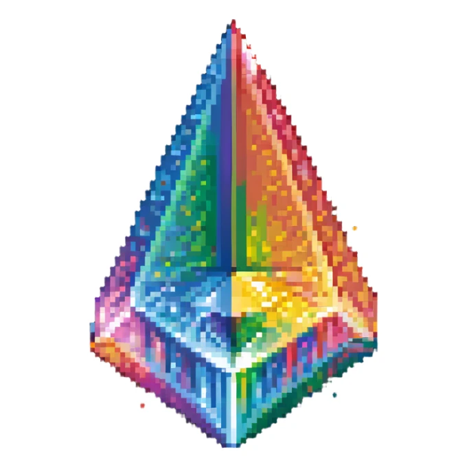 Exclusive member crystal with rainbow prism effect and floating particles sticker