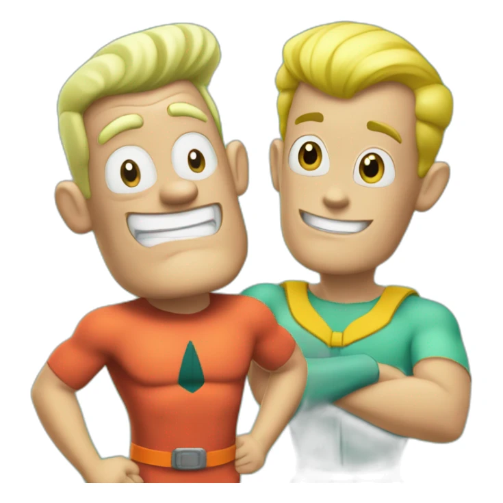 mermaid man and barnacle boy sticker