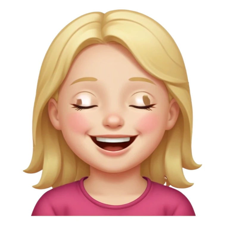 child laughing with closed eyes sticker