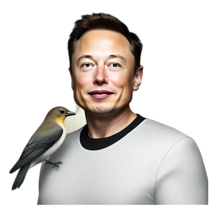 elon musk with bird sticker