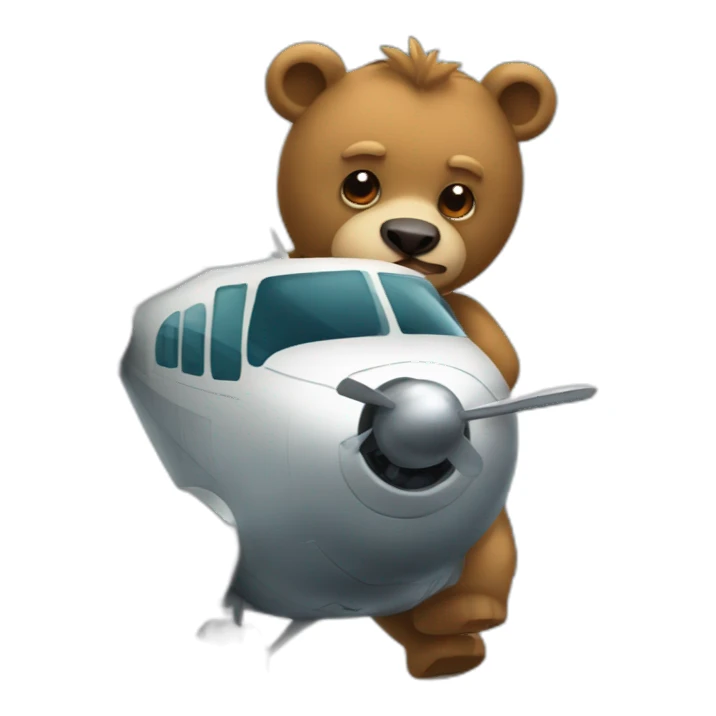 bear-porthole-fly-in-airplane sticker