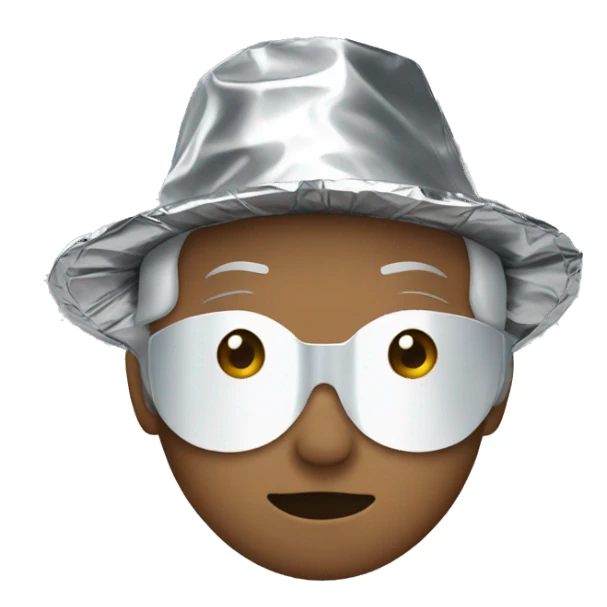 Person wearing a tin foil hat sticker