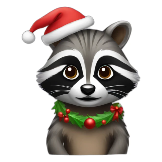 Christmas raccoon sticker