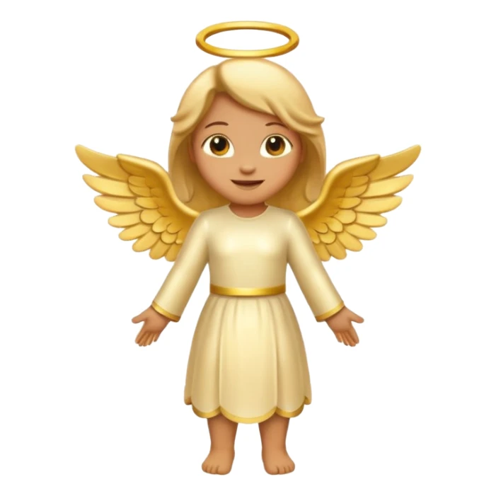 angel emoji, standing, cartoon style sticker
