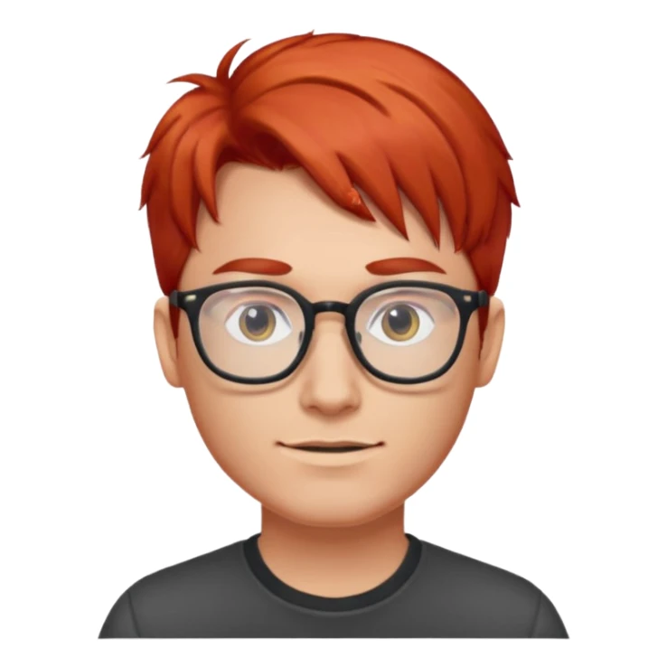 red unique hair with glassess guy  sticker